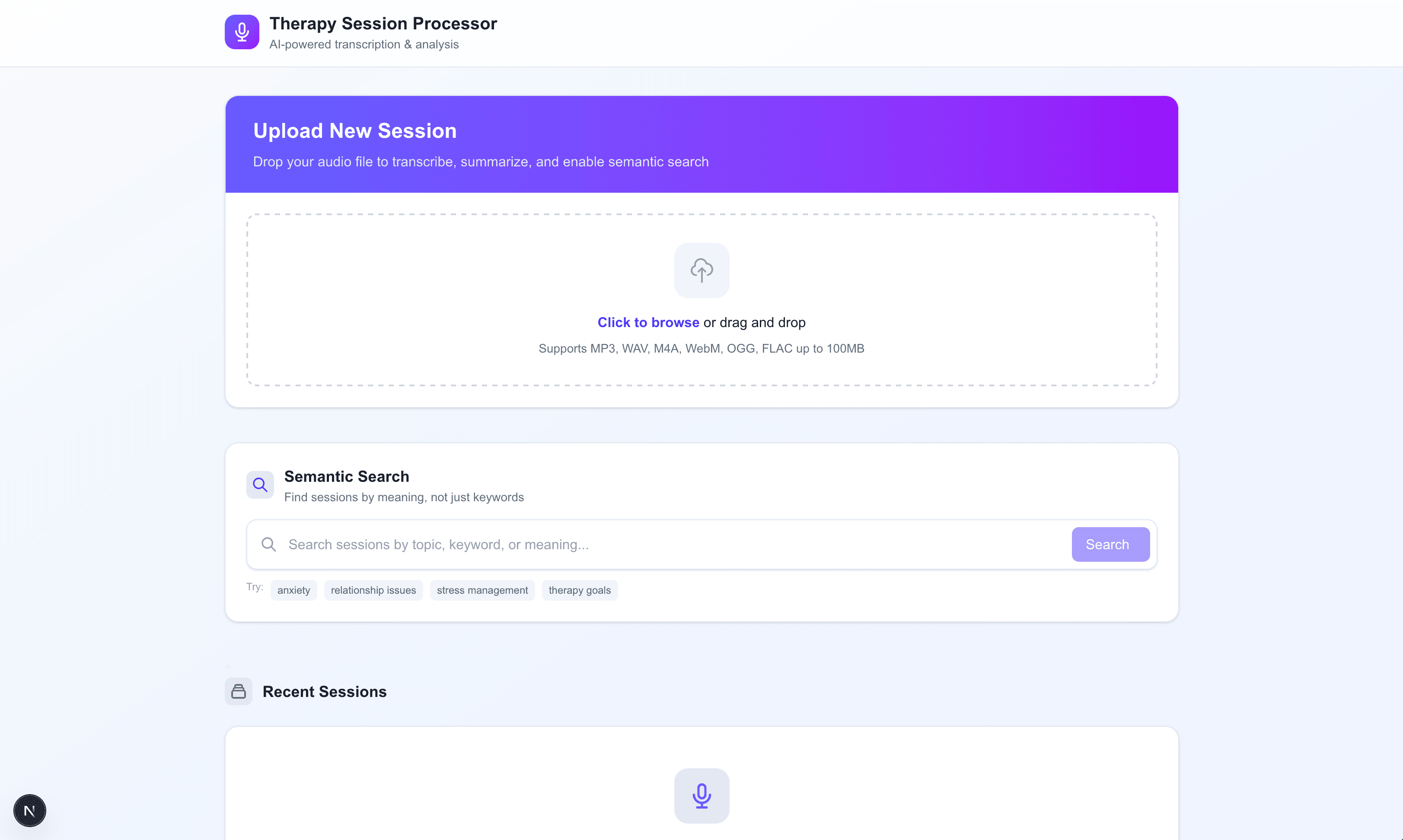 Therapy Session - AI-Powered Transcription Platform